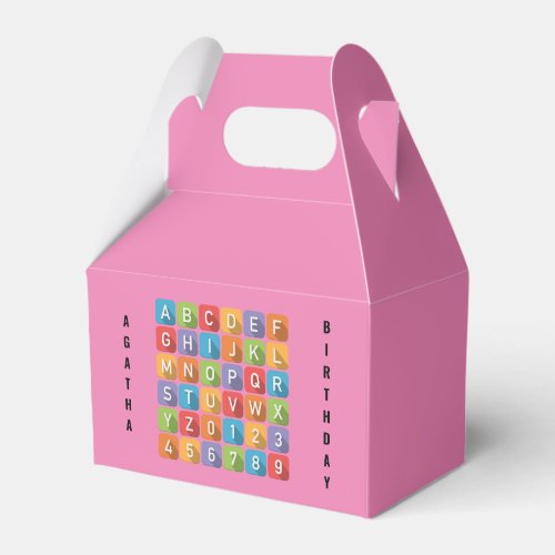 personalised alphabet pink birthdaygiftbag favor boxes