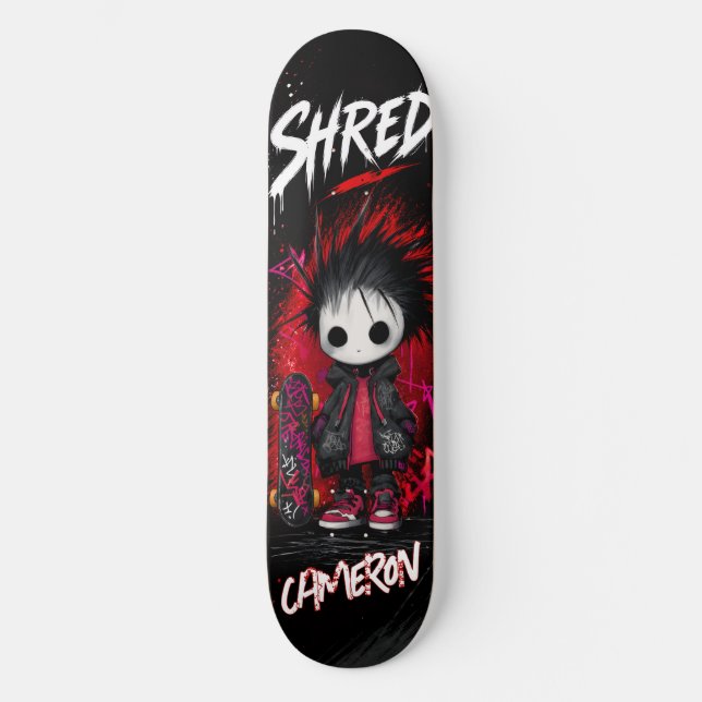 Personalised Anime Emo Graffiti Urban Skateboard  (Front)