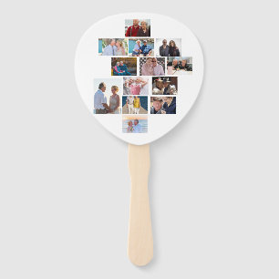 Personalised Anniversary 13 Photo Collage Hand Fan