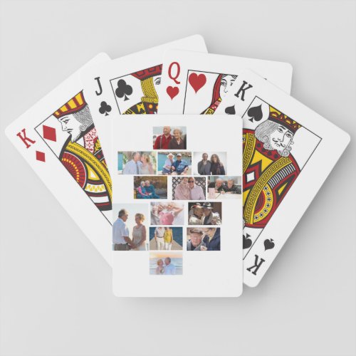 Personalised Anniversary 13 Photo Collage  Playing Cards
