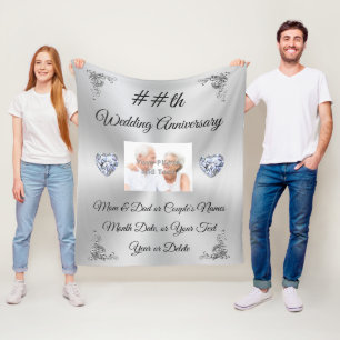 Personalised Anniversary Gifts by Year Anniversary Fleece Blanket