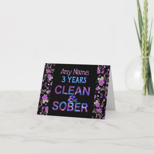 Personalised any name sober anniversary birthday card