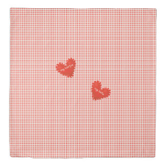 Personalised Applique Hearts Gingham Daisies Duvet Cover