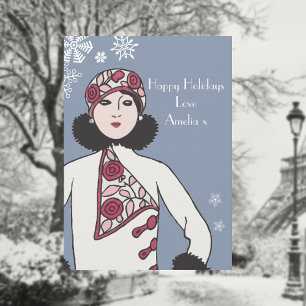 Personalised Art Decco Style Christmas Holiday Card