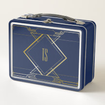 Personalised Art Deco Lunch Box / Storage Box