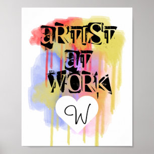 Personalised Artist At Work Art Poster Print 