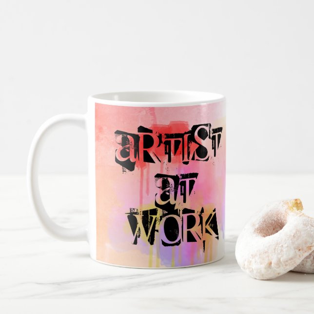 Personalised Artist Coffee Mug (With Donut)