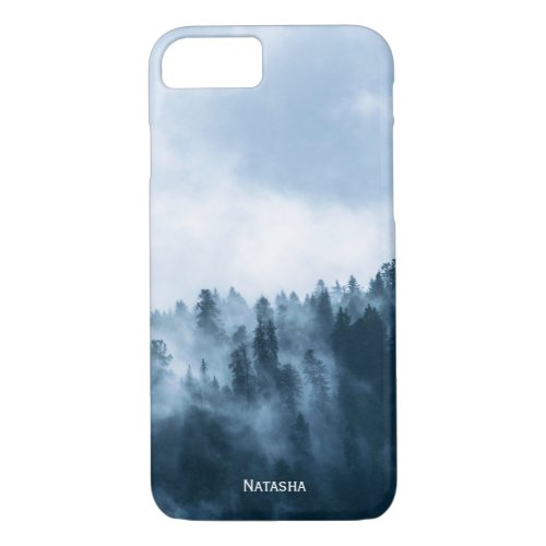 Personalised Atmospheric Fog over a Forest iPhone 87 Case