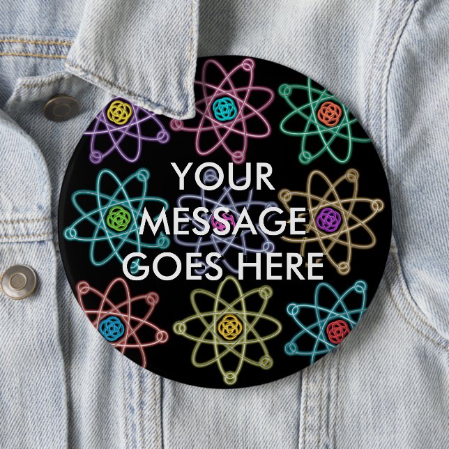 Personalised Atomic Structure Pattern Button (In Situ)