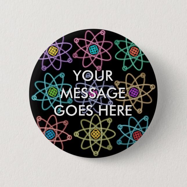 Personalised Atomic Structure Pattern Button (Front)