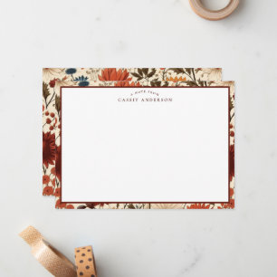 Personalised Autumn Fall Botanical Floral Family Note Card