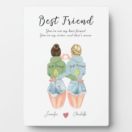 Personalised  avocado gift for best friend plaque