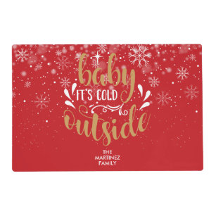Personalised  Baby It's Cold Outside Placemat