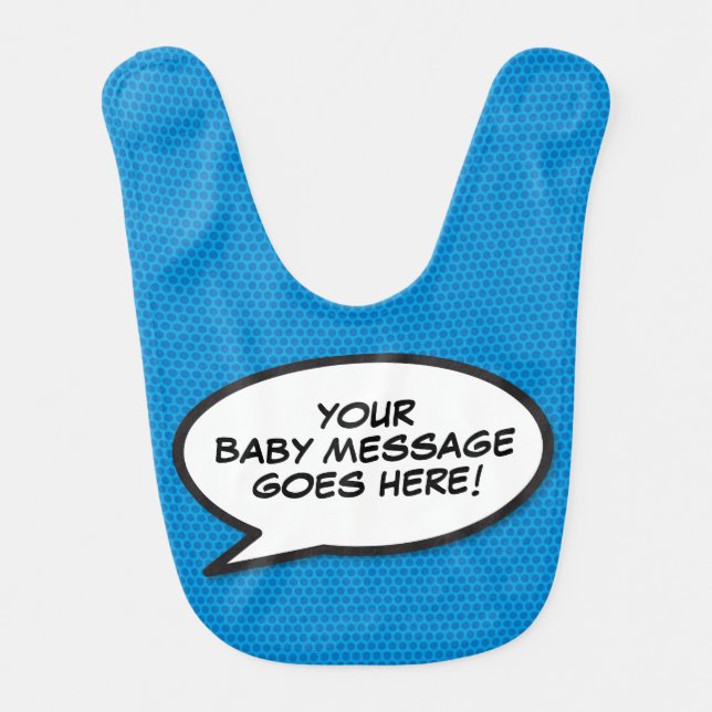 Personalised Baby Message Speech Bubble Baby Bib (Front)