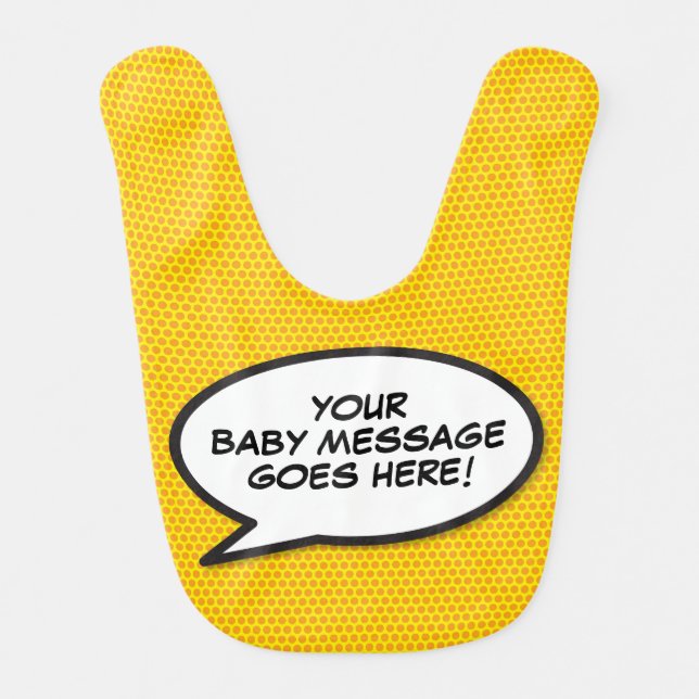 Personalised Baby Message Speech Bubble Baby Bib (Front)
