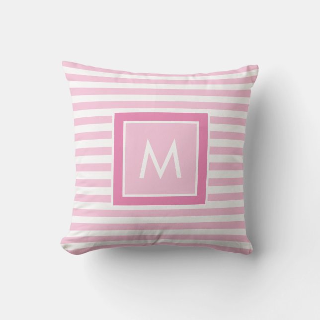 Personalised baby Monogram Throw Pillow (Front)