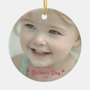 Personalised Baby Photo Happy 1st Mother’s Day Ceramic Ornament