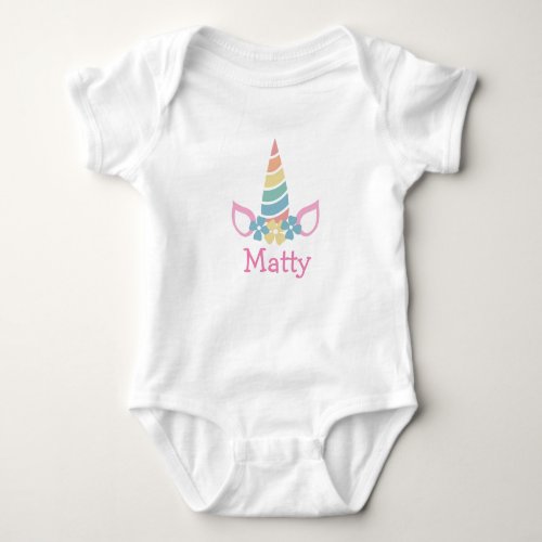 Personalised Baby Unicorn Rainbow Baby Bodysuit