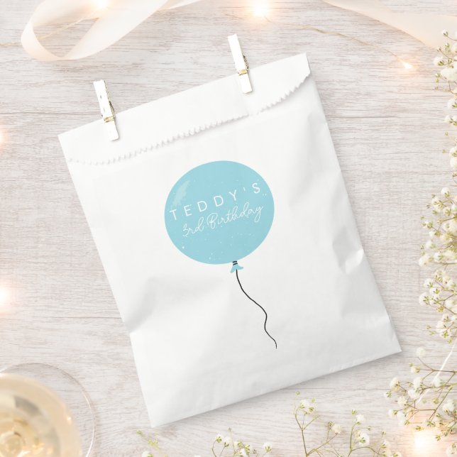 Personalised Balloon Party birthday christening  Favor Bag (Clipped)