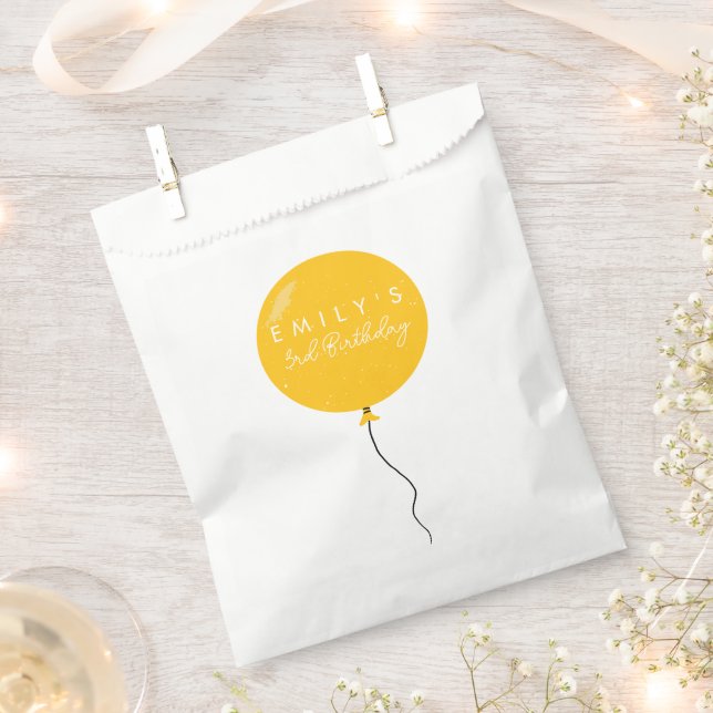 Personalised Balloon Party birthday christening  Favor Bag (Clipped)