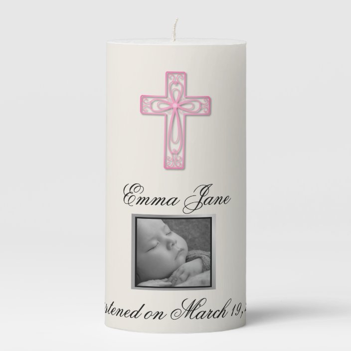 Personalised Baptism Candle With Photo