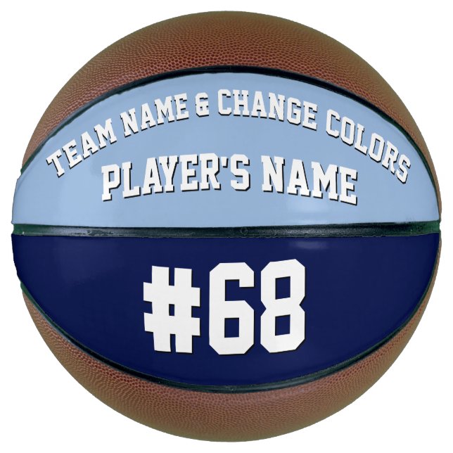 Personalised Basketball Ball Blue and White (Front)