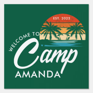 Personalised Beach Camp Bachelorette Party Custom Sign