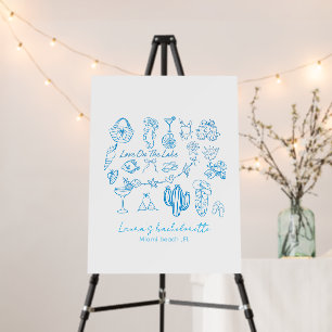 personalised beach Love On The Lake bachelorette Foam Board