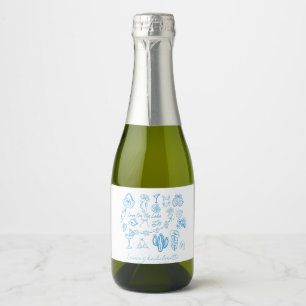 personalised beach Love On The Lake bachelorette Sparkling Wine Label
