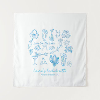 personalised beach Love On The Lake bachelorette Tapestry
