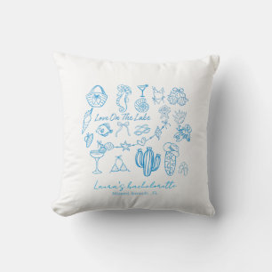 personalised beach Love On The Lake bachelorette Throw Pillow