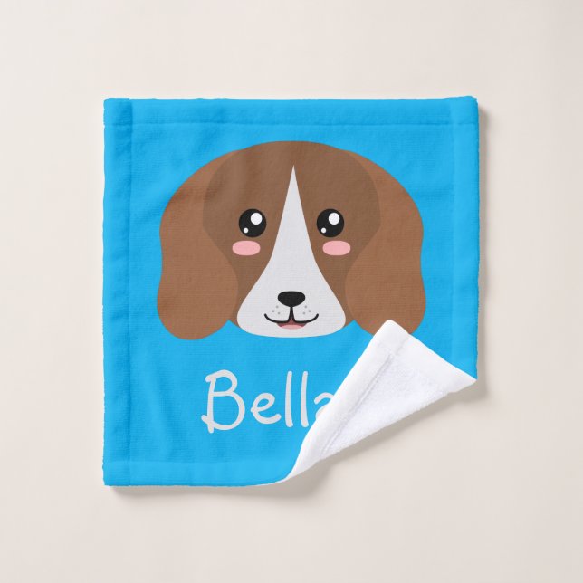 Personalised Beagle Bath Towel Set (Wash Cloth)