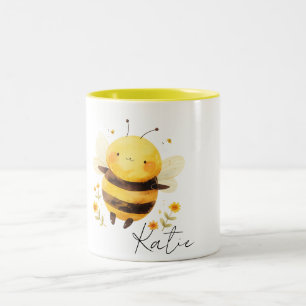 PERSONALISED Bee, Bumble Bee Gifts Two-Tone Coffee Mug