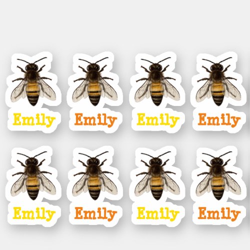 personalised bee sticker