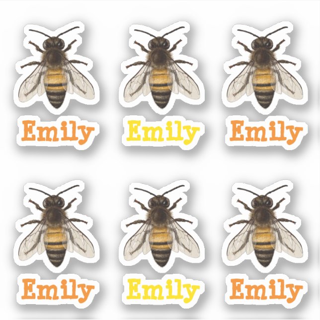 personalised bee sticker (Front)