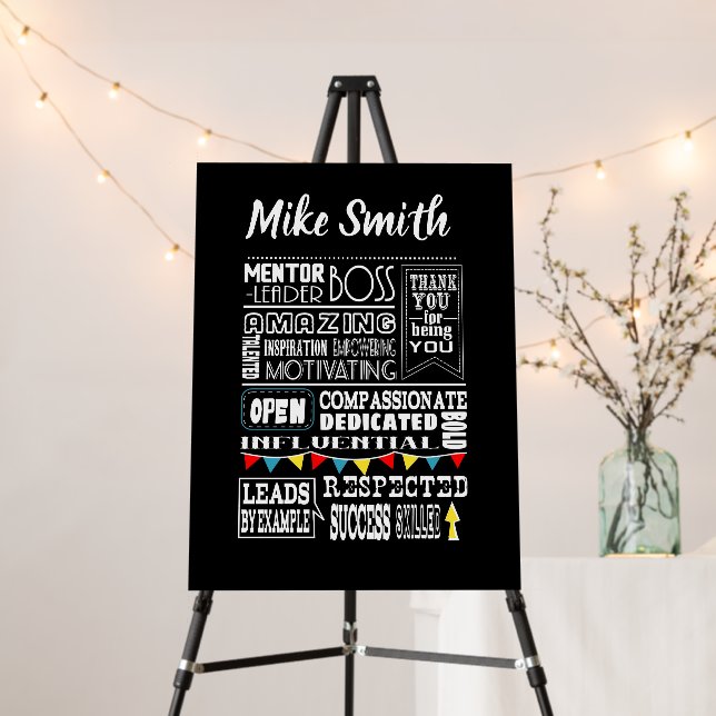 Personalised Best Boss Appreciation Gift Foam Boar Foam Board (In Situ (Stand))