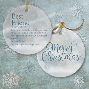 Personalised Best Friend Definition Christmas Ceramic Ornament