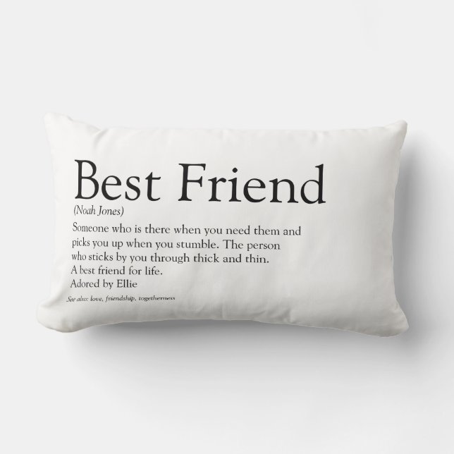 Personalised Best Friend Definition Modern Fun Lumbar Pillow (Front)