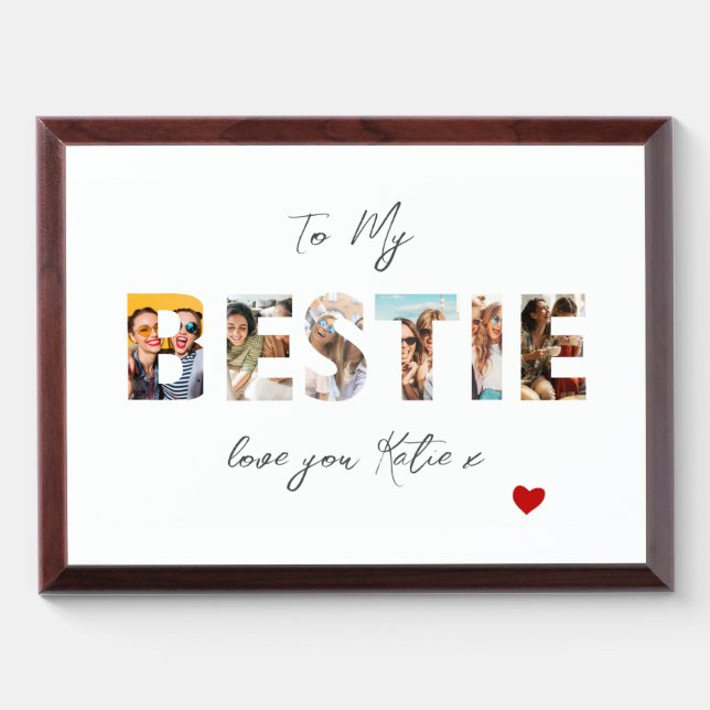 Personalised Best Friend Photo Print Award Plaque (Horizontal)