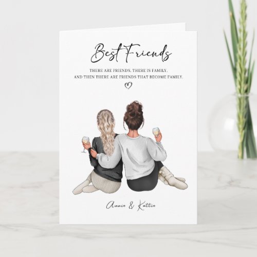 Personalised Best Friend Print Best Friend Gift Card