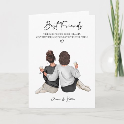 Personalised Best Friend Print Best Friend Gift Card