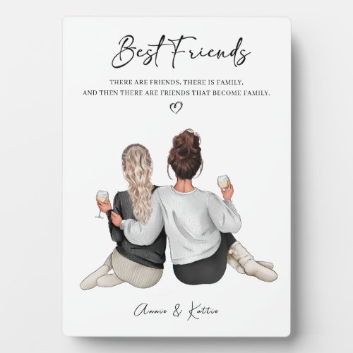 Personalised Best Friend Print Best Friend Gift Plaque