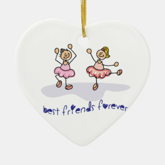PERSONALISED BEST FRIENDS FOREVER DANCING GIRLS CERAMIC ORNAMENT