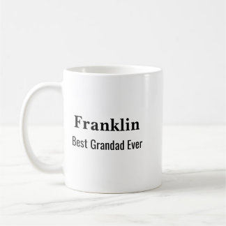 Personalised Best Grandad Ever Monogrammed Coffee Mug