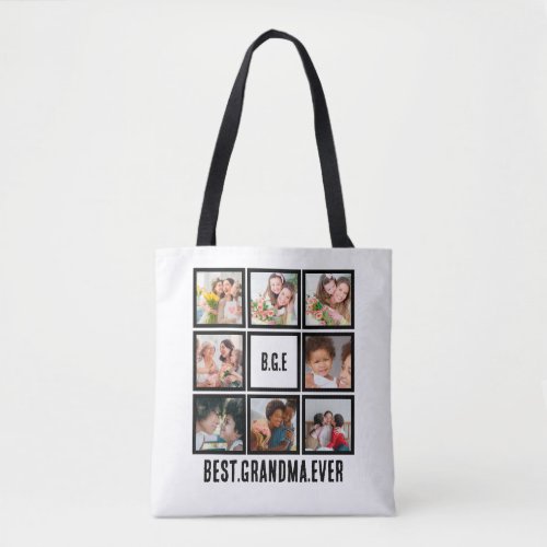 personalised Best Grandma Ever 8photo collage Tote Bag