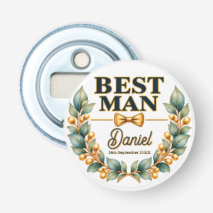 Personalised Best Man Gold Wedding Bottle Opener