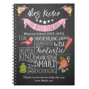 personalised Best Teacher retirement planner gift Notebook