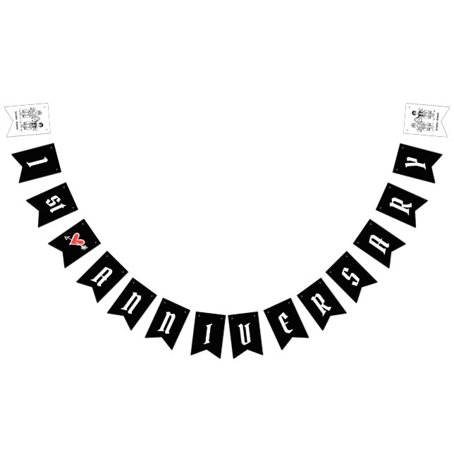 Personalised Biker Couple Wedding Anniversary Bunting Flags (All)