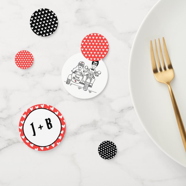 Personalised Biker Motorcycle Wedding Table Confetti (Group)