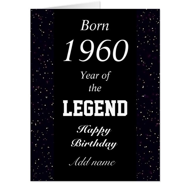 Personalised birth year birthday card (Front)